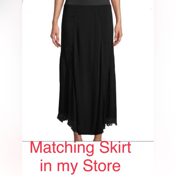 XCVI Size 2X Elicia Embroidered Popover Top Black-on-Black VNeck Johnny Was Vibe - Picture 3 of 14